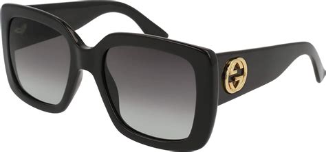 occhiali sole donna gucci gg0141s 001|Gucci GG0141S 001 Black GG0141S Square Sunglasses Lens .